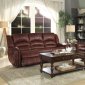 Center Hill Recliner Sofa 9668NSD in Saddle Brown by Homelegance