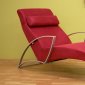 Contemporary Chaise Lounge With Metal Legs