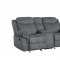 Zubaida Motion Sofa 55025 in Gray Velvet by Acme w/Options