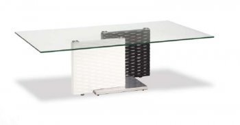 Two-Tone Black & White Stylish Coffee Table W/Clear Glass Top [GFCT-CJ096]