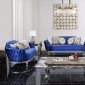 Skylar Sofa & Loveseat Set in Blue Velvet Fabric w/Options