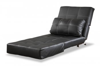 Black Leatherette Upholstery Modern Folding Chair/Chaise [LSCL-Cuba]