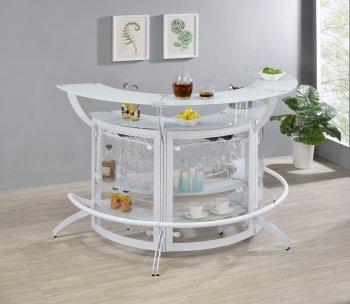 Dallas Home Bar 3Pc Set 182136 in White by Coaster [CRBA-182136-S3 White]