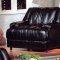 Black Vinyl Modern Sofa w/Optional Loveset & Chair