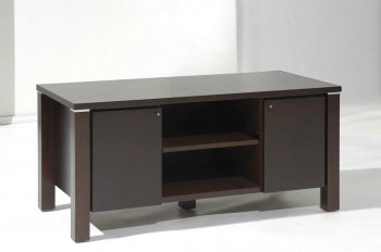 Dark Walnut Modern 2-Door TV Stand w/Shelves [NSTV-WE08201]