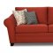 Red Fabric Modern Sofa & Loveseat Set w/Accent Pillows