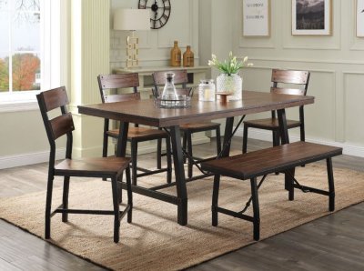 Mariatu Dining Room 5Pc Set 72455 in Oak & Black by Acme