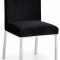 Opal Dining Chair 736 Set of 2 Black Velvet Fabric by Meridian