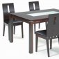 Dark Walnut Dining Table with Glass Inlay & Optional Chairs