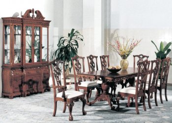 Brown Finish Classic 7 Piece Dining Room Set w/Options [YTDS-8399-Aretha]