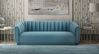 Arno Sofa TOV-S165 in Sea Blue Velvet Fabric by TOV Furniture [TVS-TOV-S165-Arno Sea Blue]