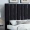 Enzo Upholstered Bed in Black Velvet Fabric by Meridian