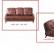 Button Tufted Marbled Leather Living Room Sofa W/Cherry Legs