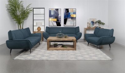 Acton Sofa 511161 in Teal Fabric by Coaster w/Options