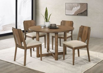 Crestmore Dining Set 5Pc 108570 in Walnut by Coaster w/Options [CRDS-108570 Crestmore]