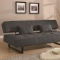 Grey Fabric Modern Convertible Sofa Bed w/Metal Legs