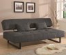 Grey Fabric Modern Convertible Sofa Bed w/Metal Legs