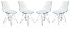 Cresco Set of 4 Dining Chairs CR19WBU- White & Blue - LeisureMod