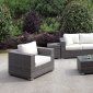 Somani CM-OS2128-20 6Pc Outdoor Patio Sofa Set in Ivory & Gray