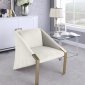 Rivet Accent Chair 593 in Cream Velvet by Meridian