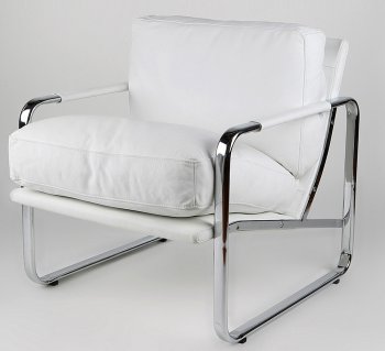 Magi Chair in White Leatherette or Leather by Whiteline [WLCC-Magi White]