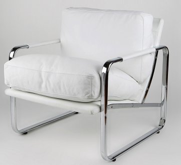 Magi Chair in White Leatherette or Leather by Whiteline