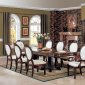 Dark Cherry Finish Formal Dining Room With Pedestal Legs