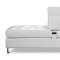 Contemporary White Bycast Leather Sectional Sofa W/Tufted Seats