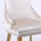 Leo Gold Dining Chair Set of 2 in Beige Fabric