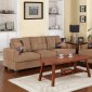 F7576 Sofa & Loveseat Set in Saddle Microfiber by Boss