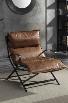 Zulgaz Accent Chair 59951 in Cocoa Top Grain Leather by Acme