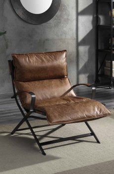 Zulgaz Accent Chair 59951 in Cocoa Top Grain Leather by Acme [AMAC-59951 Zulgaz]