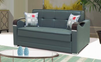 Etro Prime Loveseat Sleeper in Dark Gray Leatherette by Mobista [MTLS-Etro Prime Dark Gray]