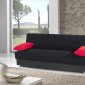 Leon Sofa Bed Convertible in Black Microfiber by Rain