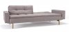 Dublexo Sofa Bed in Gray by Innovation w/Light Wood Legs