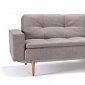 Dublexo Sofa Bed in Gray by Innovation w/Light Wood Legs