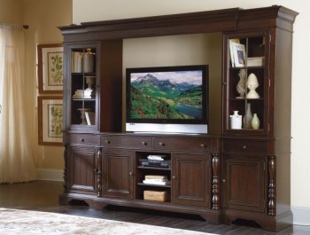 Jackson Park 8950-T2 TV Stand in Dark Cherry by Homelegance [HETV-8950-T2 Jackson Park]