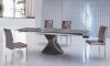 Brown Glass Top Modern Dining Table w/Optional Side Chairs