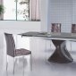 Brown Glass Top Modern Dining Table w/Optional Side Chairs