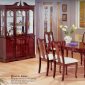 Cherry Gloss Finish Classic Oval Dining Table w/Optional Items