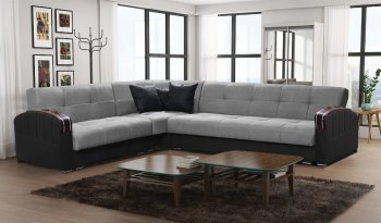 Samantha Sectional Sofa Bed in Gray Fabric by Skyler Design [SKSS-Samantha-Gray]