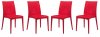 Weave Set of 4 Indoor/Outdoor Chairs MC19R in Red by LeisureMod