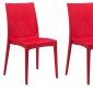 Weave Set of 4 Indoor/Outdoor Chairs MC19R in Red by LeisureMod