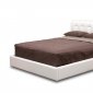 Chesterfield Platform Bed in Off-White Leather by Wholesale Inte