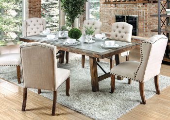 Colette Dining Table CM3562T in Rustic Oak w/Options [FADS-CM3562T-CM3562F-Colette]