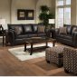 Chocolate Bonded Leather Modern Casual Sofa & Loveseat Set