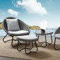 Coastal 4Pc Outdoor Patio Set 45055 in Gray Wicker by Acme