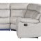 U6026 Motion Sectional Sofa in Light Gray Fabric by Global