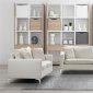 Naomi Sofa 633 in Cream Velvet Fabric by Meridian w/Options