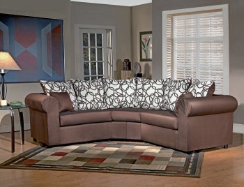 295 Sectional Sofa in Brown Microfiber [EGSS-295]